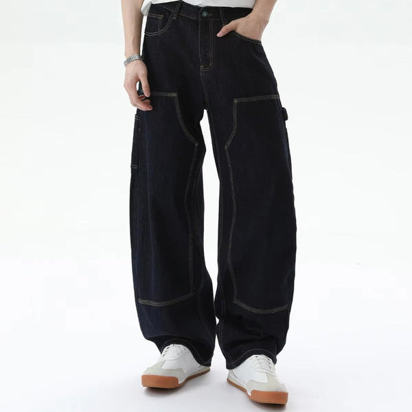 Y2K Double Knee Baggy Barrel Jeans