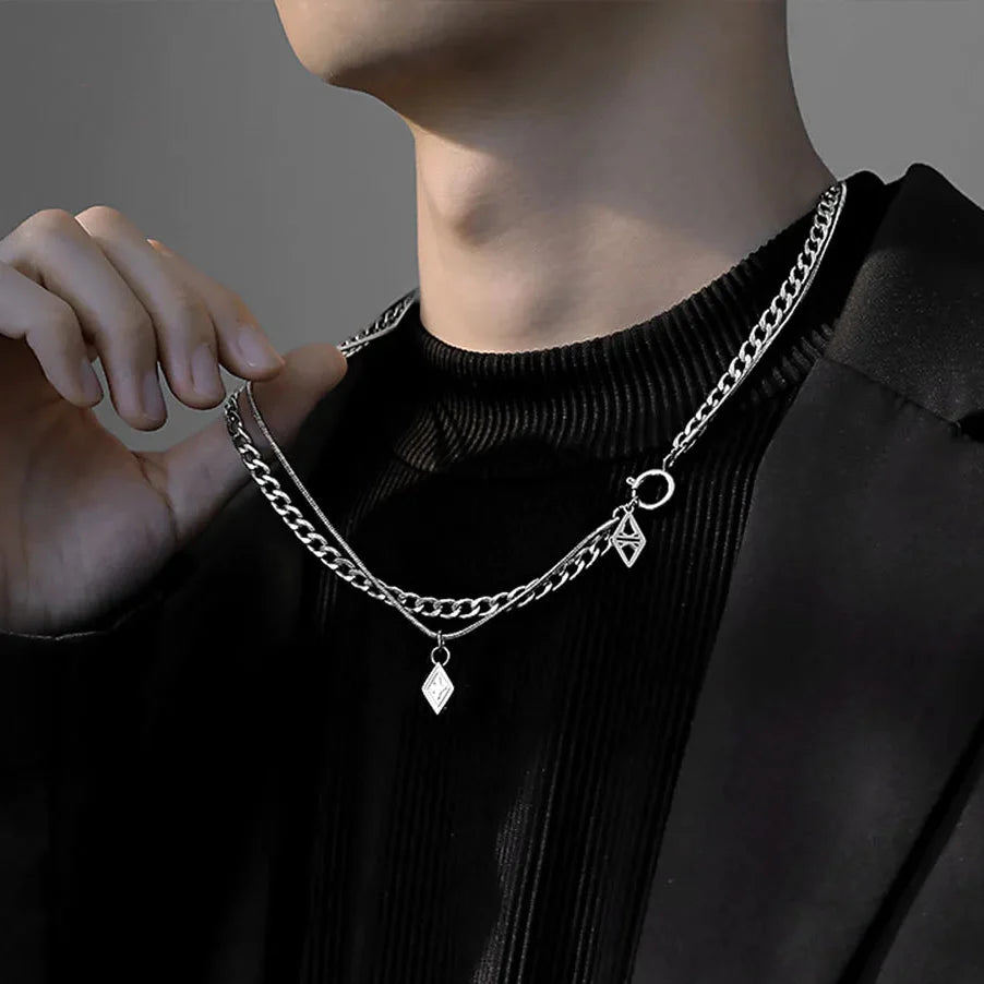 Double Layered Chain Necklace — dettaglio