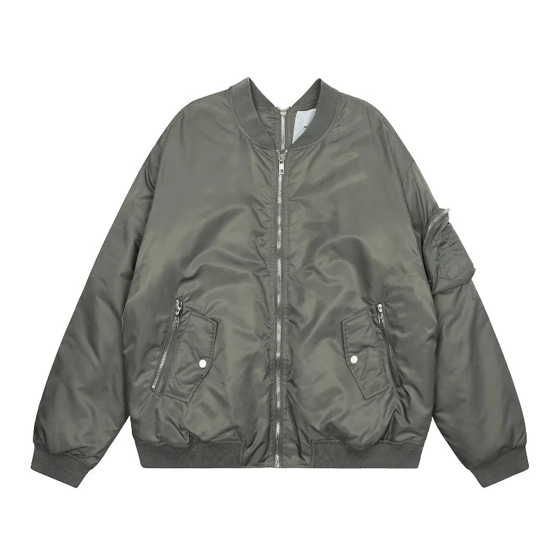 Double Zip Up Bomber Jacket — vista frontale