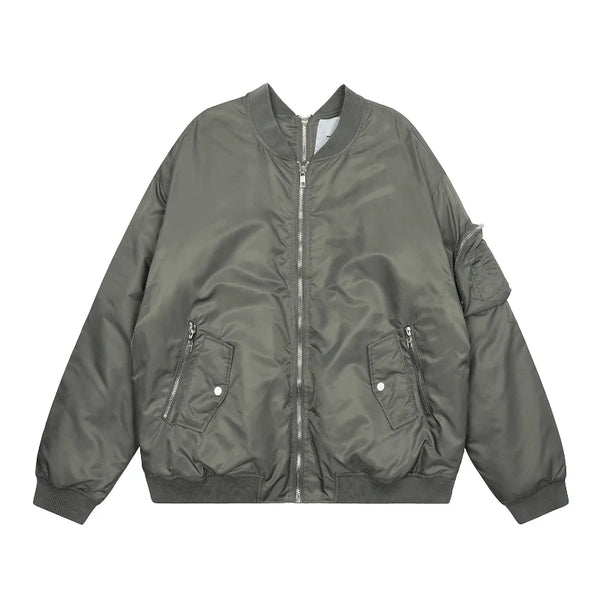 Double Zip Up Bomber Jacket — vista frontale