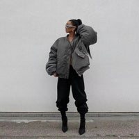 Double Zip Up Bomber Jacket — dettaglio