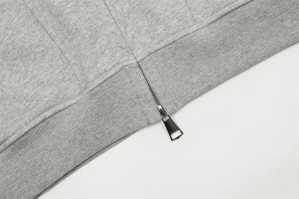 Double Zip Up Panelled Spliced Hoodie — vista posteriore