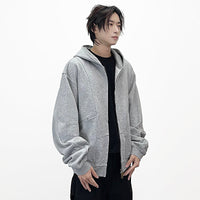 Double Zip Up Panelled Spliced Hoodie — dettaglio