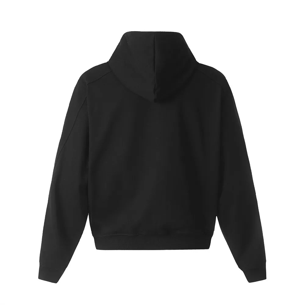 Double Zip Up Panelled Spliced Hoodie — dettaglio del tessuto