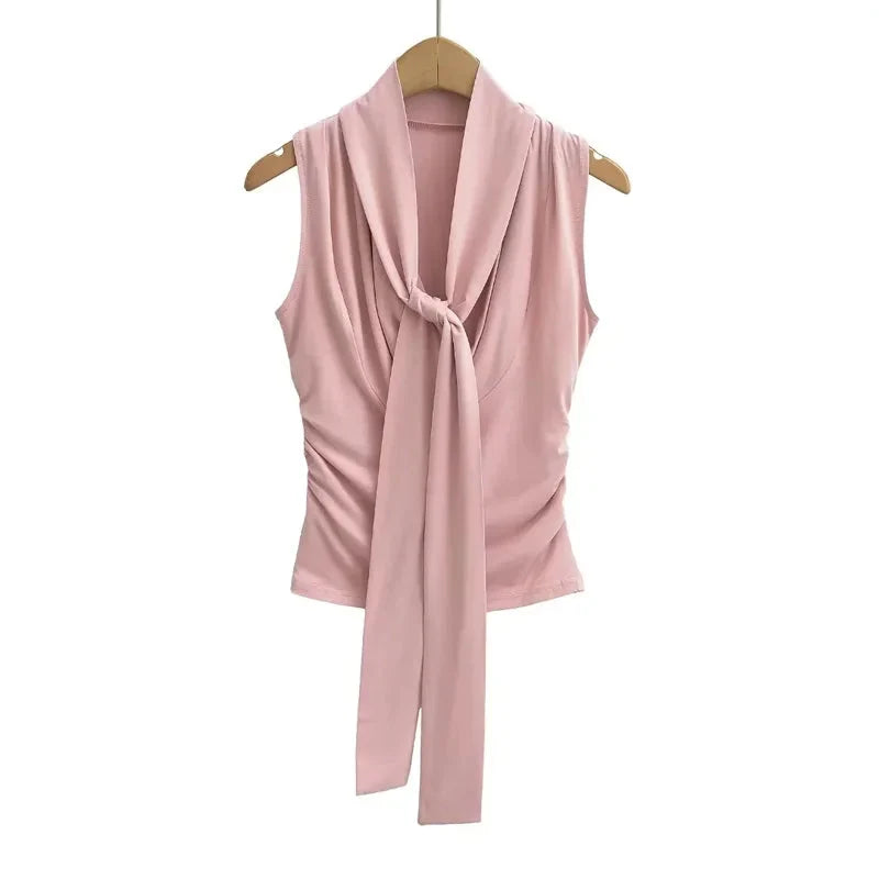 Draped Cowl Tank Top With Scarf — in alternativa