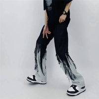 Dripped Tassel Patchwork Jeans — vista laterale