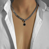 Earring Pendant Splice Chain Necklace — vista laterale