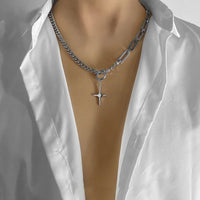 Earring Pendant Splice Chain Necklace — vista posteriore