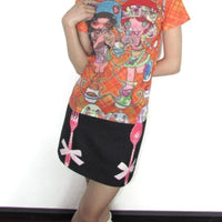 Eat Me Print A Line Mini Skirt — vista posteriore