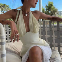 Elegant Ruched Halter Top — dettaglio della stampa