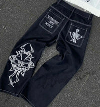 Embroidered Baggy Jeans — dettaglio del tessuto