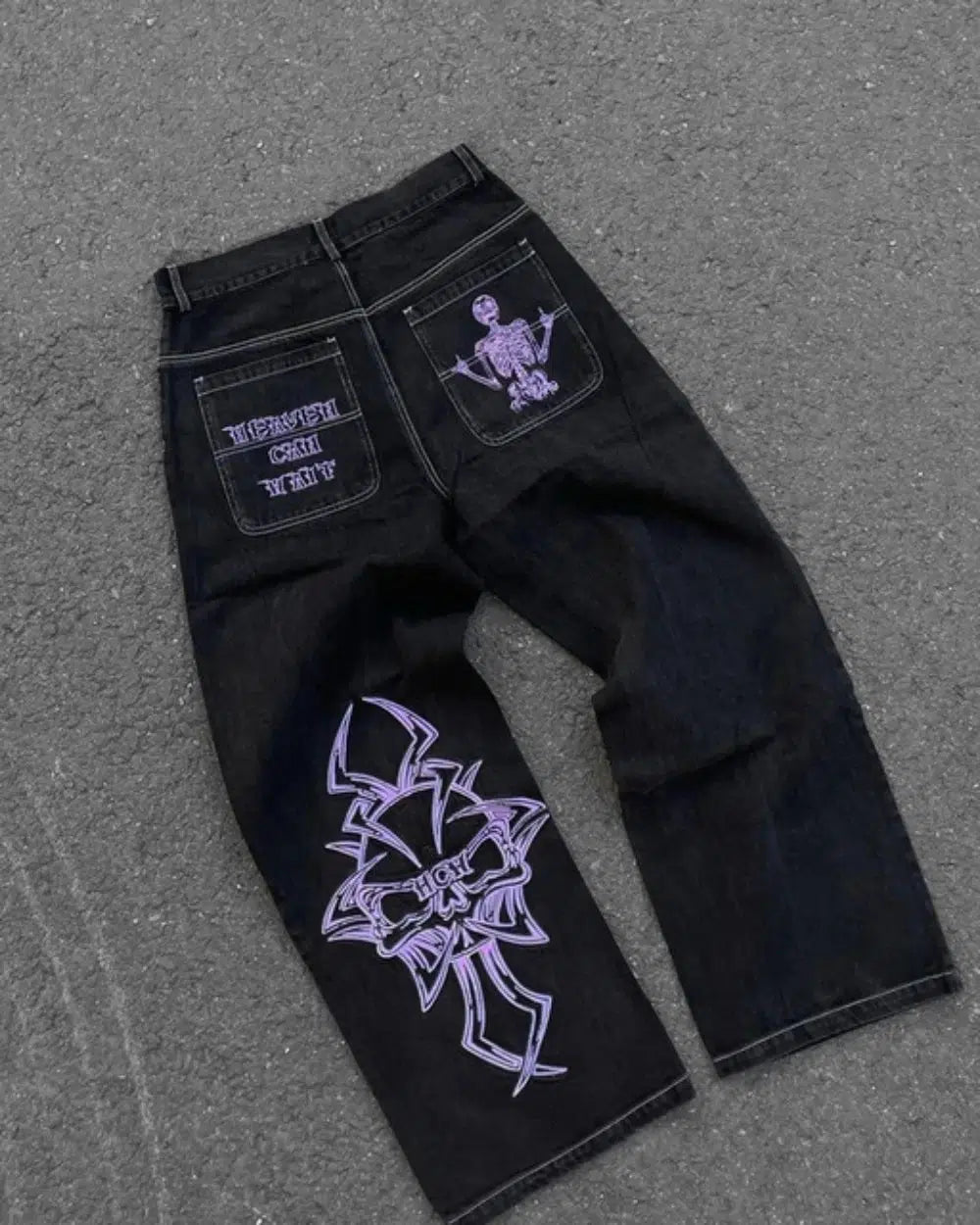 Embroidered Baggy Jeans — dettaglio