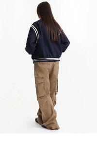 Embroidered Button Varsity Jacket — in alternativa