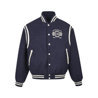 Embroidered Button Varsity Jacket — vista posteriore