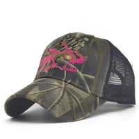 Embroidered Fish Bone Camo Baseball Cap — dettaglio