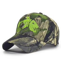 Embroidered Fish Bone Camo Baseball Cap — vista frontale