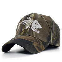 Embroidered Fish Bone Camo Baseball Cap — vista posteriore