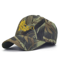 Embroidered Fish Bone Camo Baseball Cap — dettaglio della stampa