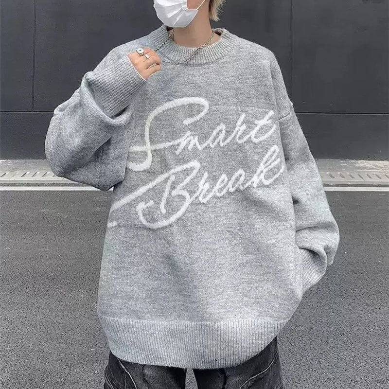 Embroidered Letters Long Sleeve Sweater — dettaglio della stampa