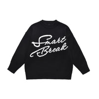 Embroidered Letters Long Sleeve Sweater — vista posteriore
