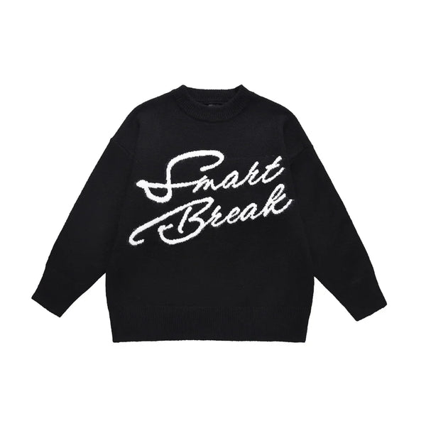 Y2K Embroidered Letters Long Sleeve Sweater