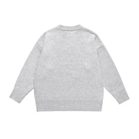 Embroidered Letters Long Sleeve Sweater — vista laterale
