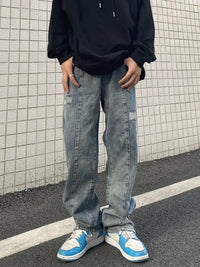 Embroidered Light Blue Baggy Jeans — in alternativa
