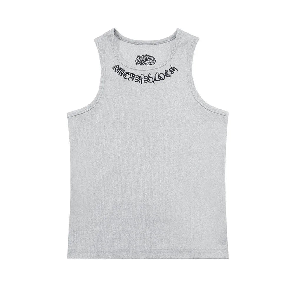 Embroidered Neck Line Tank Top — vista posteriore