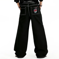 Embroidered Patchwork Black Baggy Jeans — dettaglio della stampa