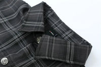 Embroidered Plaid Short Sleeve Button Up Flannel Shirt — in alternativa