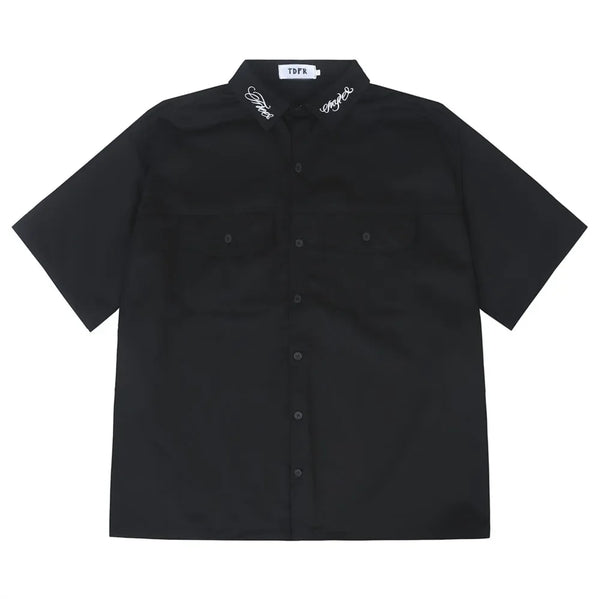 Y2K Embroidered Safari Style Work Shirt