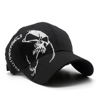 Embroidered Screaming Skull Baseball Cap — dettaglio del tessuto
