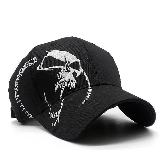 Embroidered Screaming Skull Baseball Cap — vista posteriore