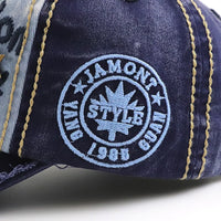 Embroidered Vintage Wash Distressed Baseball Cap — vista completa