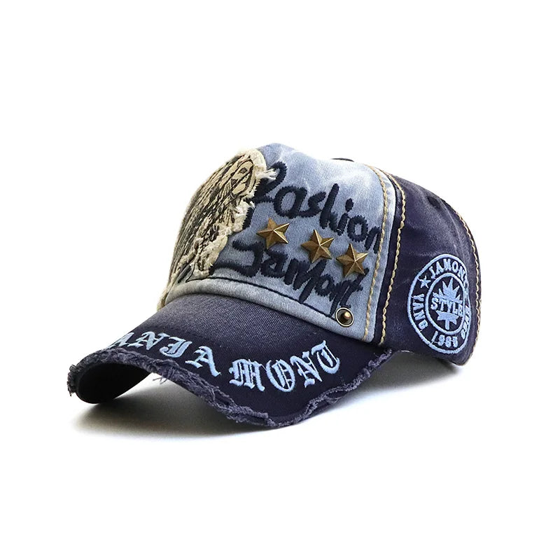 Embroidered Vintage Wash Distressed Baseball Cap — in alternativa