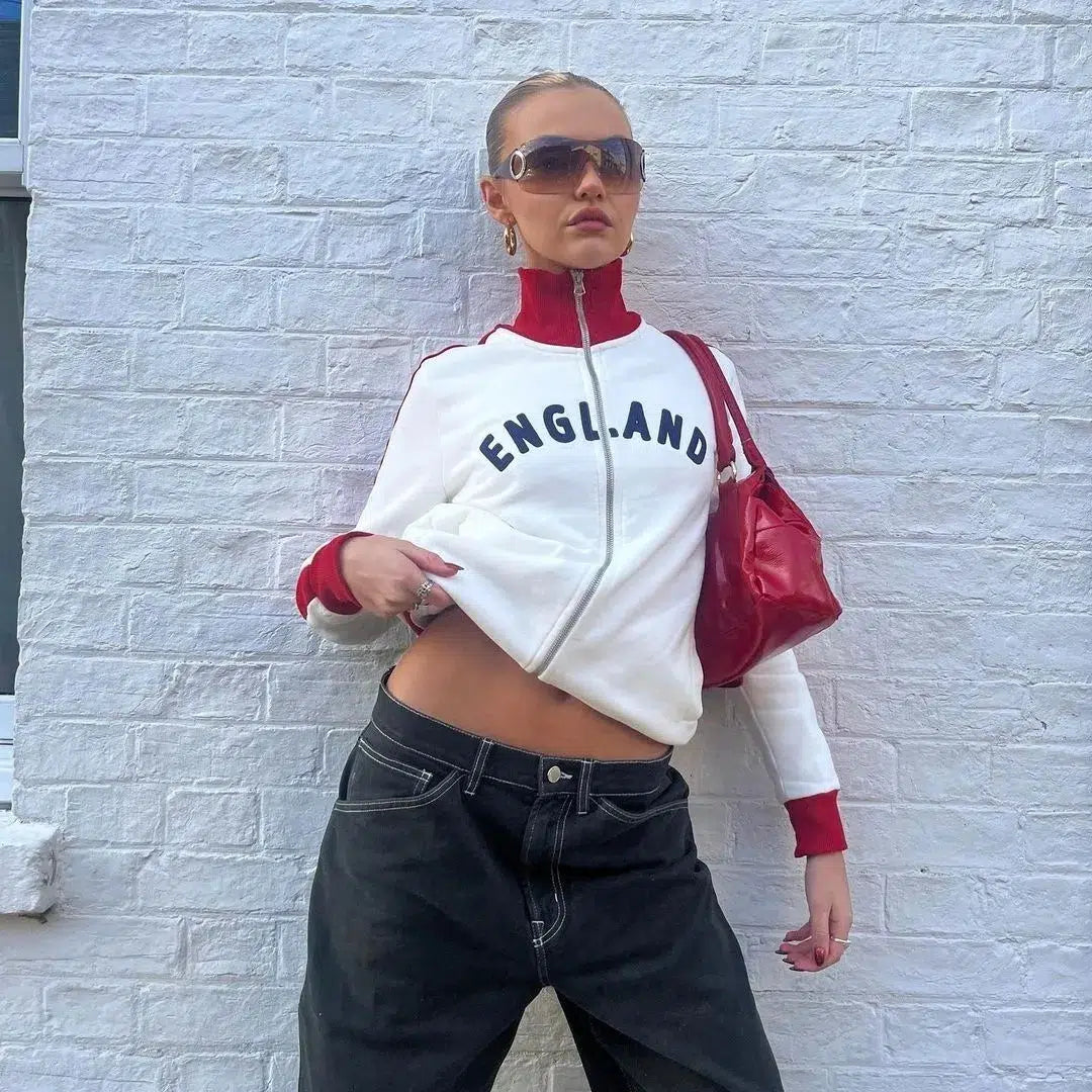 England Zip Up Blokecore Jumper — vista laterale