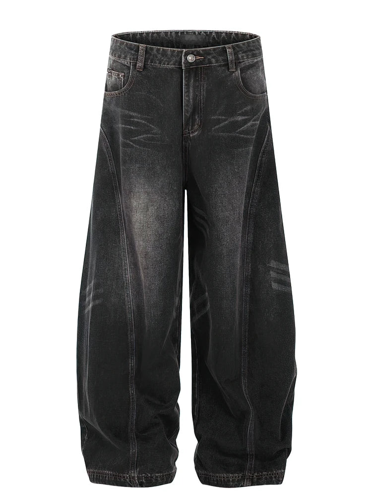 Essential Black Baggy Jeans — vista frontale