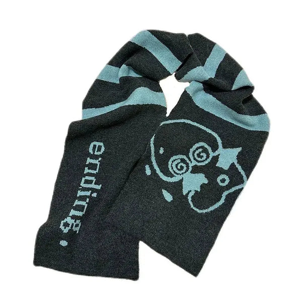 Essential Ending Graphic Shawl Scarf — vista frontale