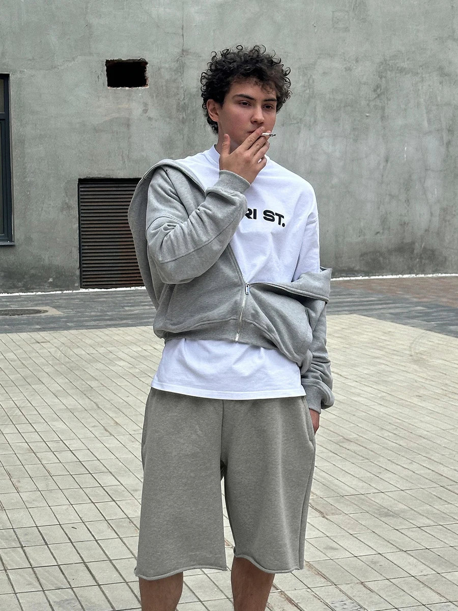 Essential Long Cotton Shorts — dettaglio della stampa