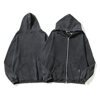 Essential Washed Zip Up Hoodie — vista frontale