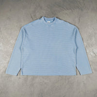 Essentials Acid Wash Waffle Knit Boxy Long Sleeve Top — vista frontale