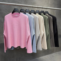 Essentials Acid Wash Waffle Knit Boxy Long Sleeve Top — dettaglio