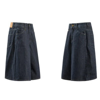 Essentials Contrast Stitch Denim Shorts Jorts — dettaglio