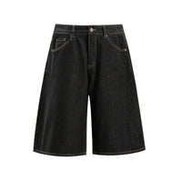Essentials Contrast Stitch Denim Shorts Jorts — vista posteriore