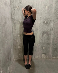 Essentials Crop Polo Shirt Top — vista completa