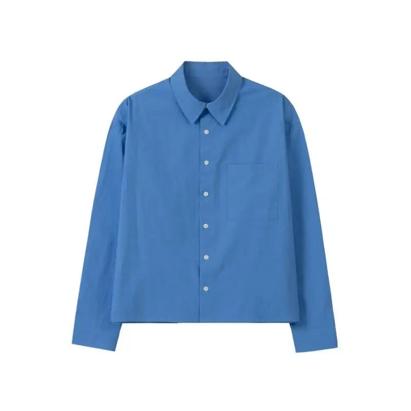 Essentials Mens Long Sleeve Single Breasted Button Up Shirt — vista posteriore