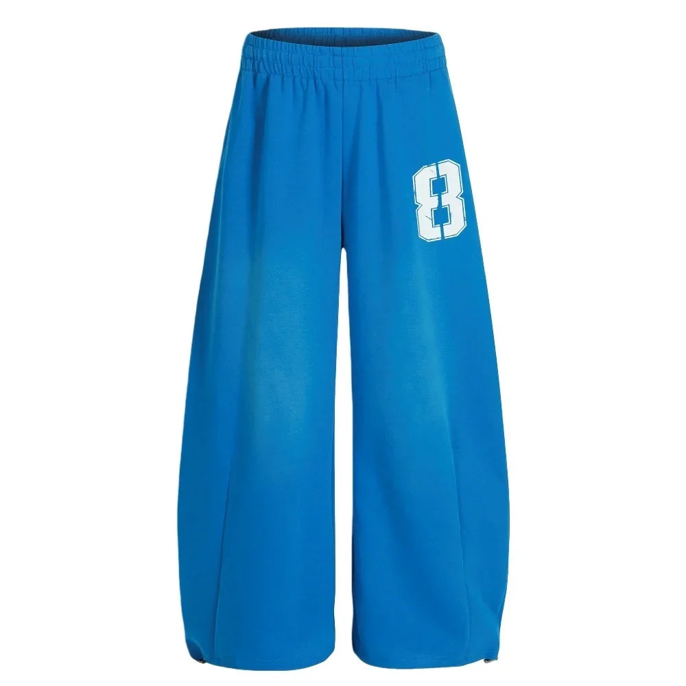 Essentials Varsity Blue Baggy Sweatpants Joggers Trousers — vista frontale