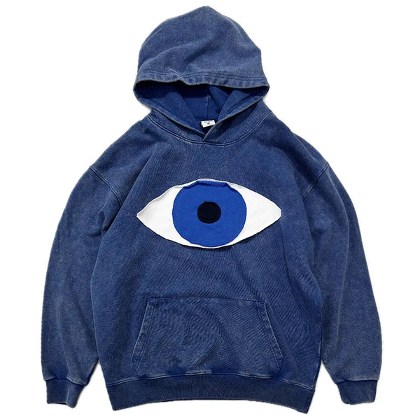 Evil Eye Rough Cut Washed Hoodie — vista frontale