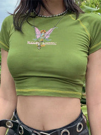 Fairy Dream Green Crop Top — vista frontale