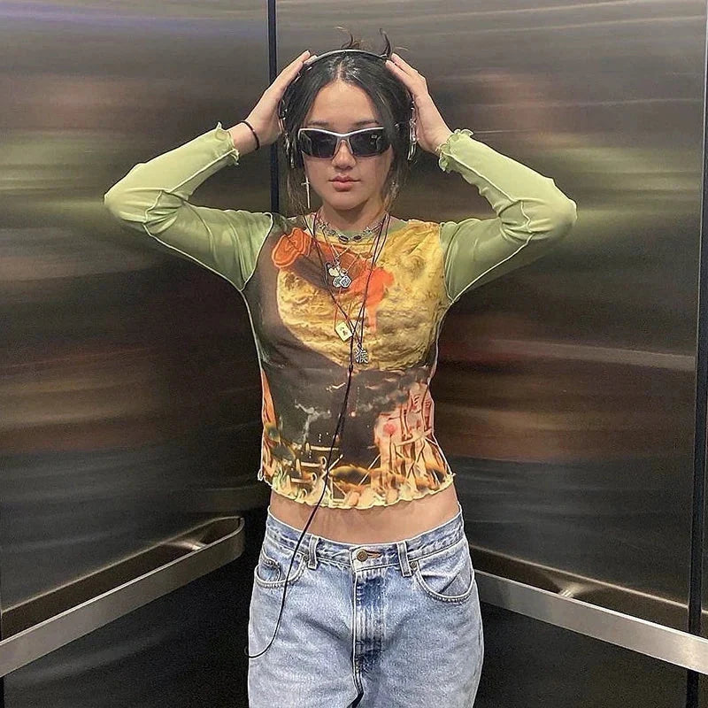 Fairycore Mesh Long Sleeve Top — in alternativa